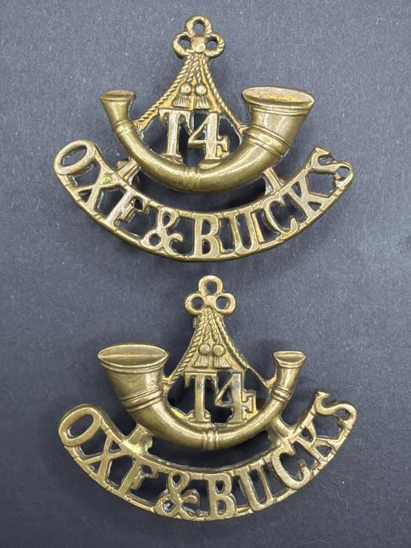 WW1 4th Territorial Battalion Oxf & Bucks Light Infantry Epaulette Titles
