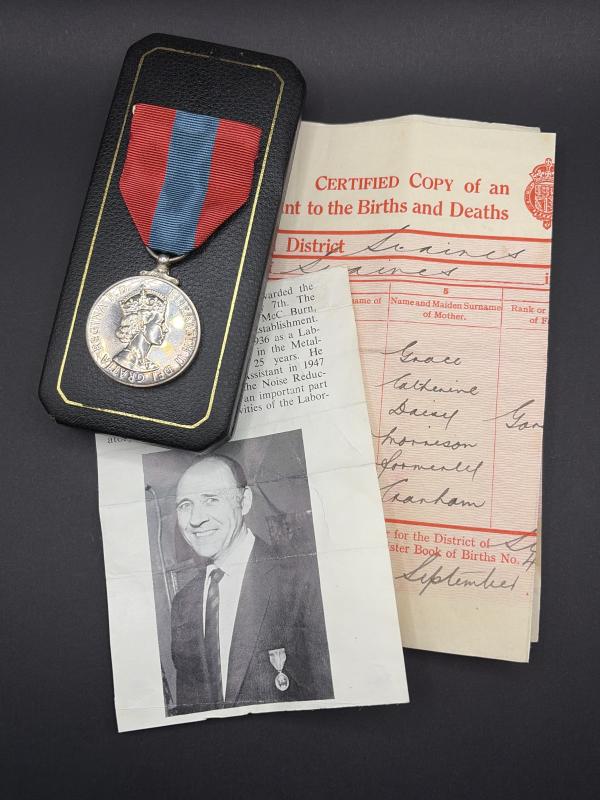 Imperial Service Medal E.R.C.Morrison Aero Engine Laboratories
