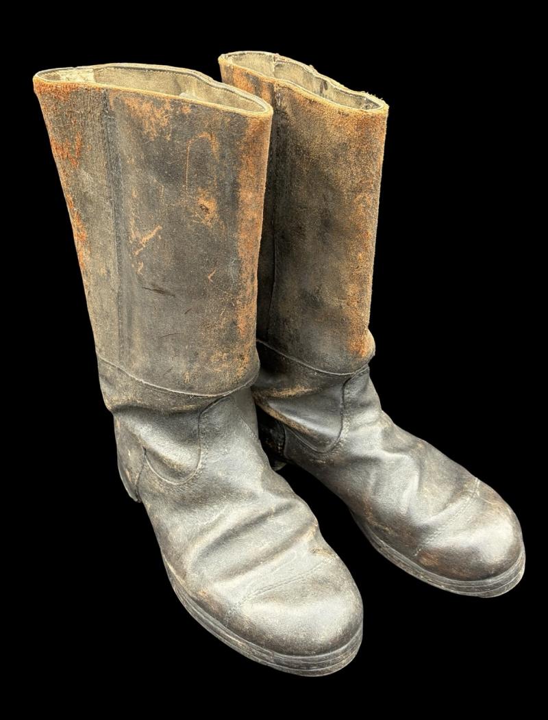 German Black Leather Jack Boots Rbn Numbered