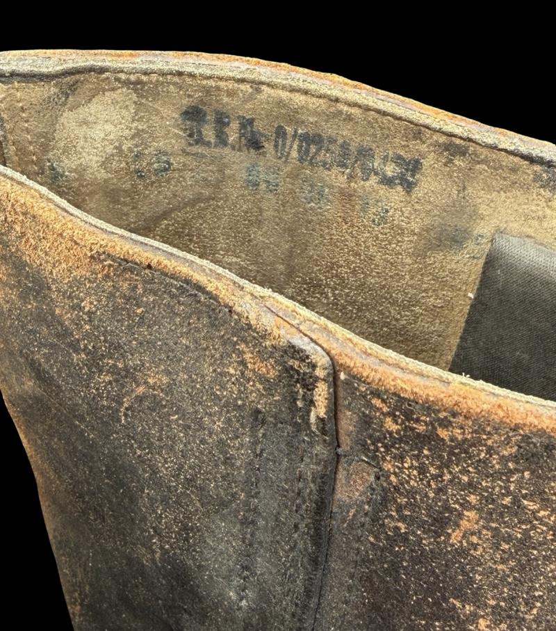German Black Leather Jack Boots Rbn Numbered