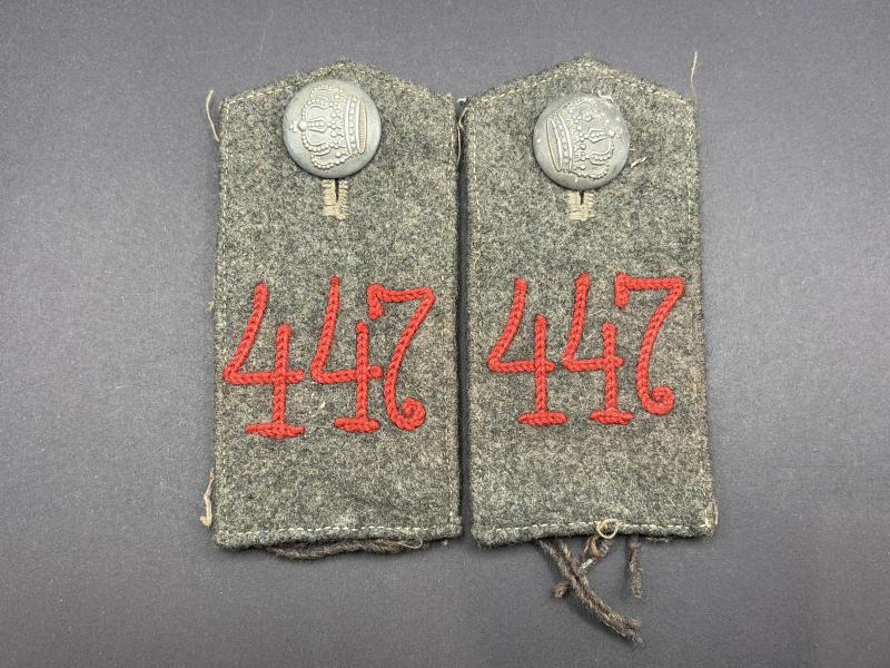 Imperial German Army Cut Off Shoulder Boards 447 Regiment