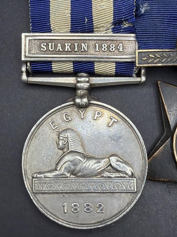 Egypt Medal Suakin 1884 Bar & Khedives Star R.McKenzie E.R.Artfr. H.M.S. Euryalus