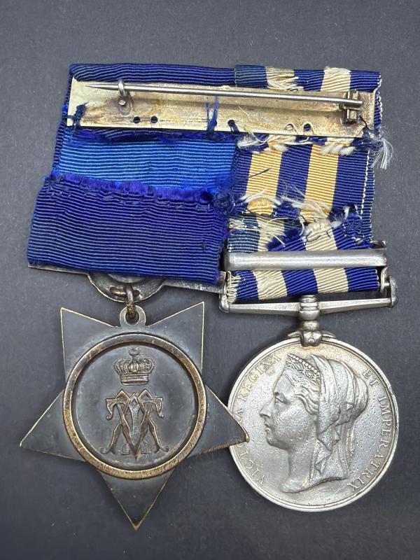 Egypt Medal Suakin 1884 Bar & Khedives Star R.McKenzie E.R.Artfr. H.M.S. Euryalus