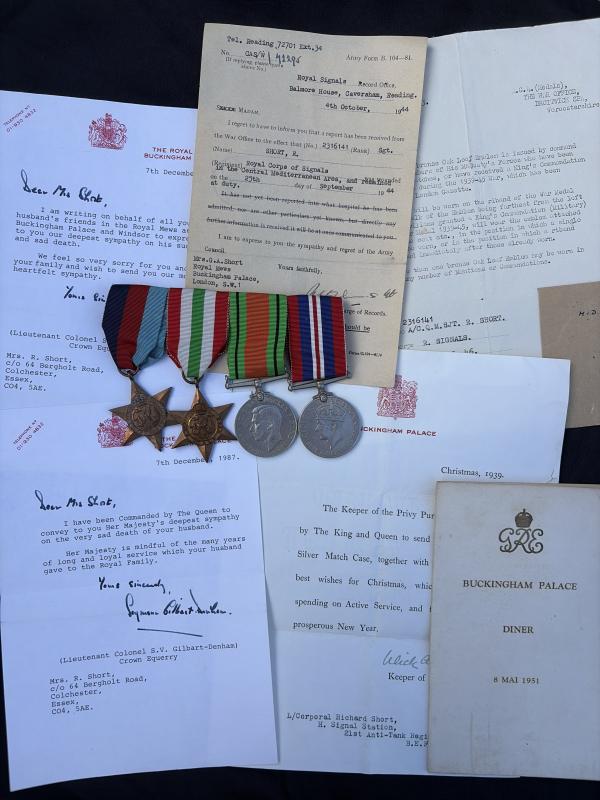 Medals & Papers Buckingham Palace Staff 2316141 Sgt.R.Short RCoS