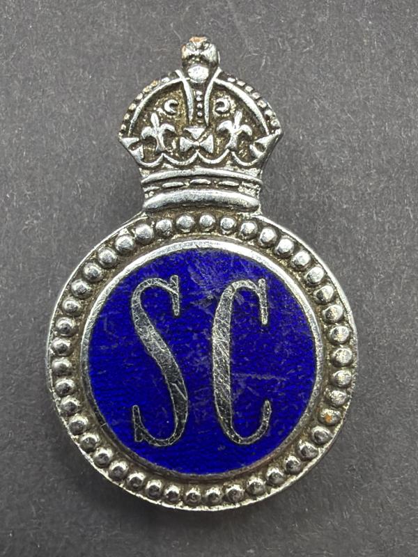 WW2 White Metal & Enamel Special Constabulary Lapel Badge