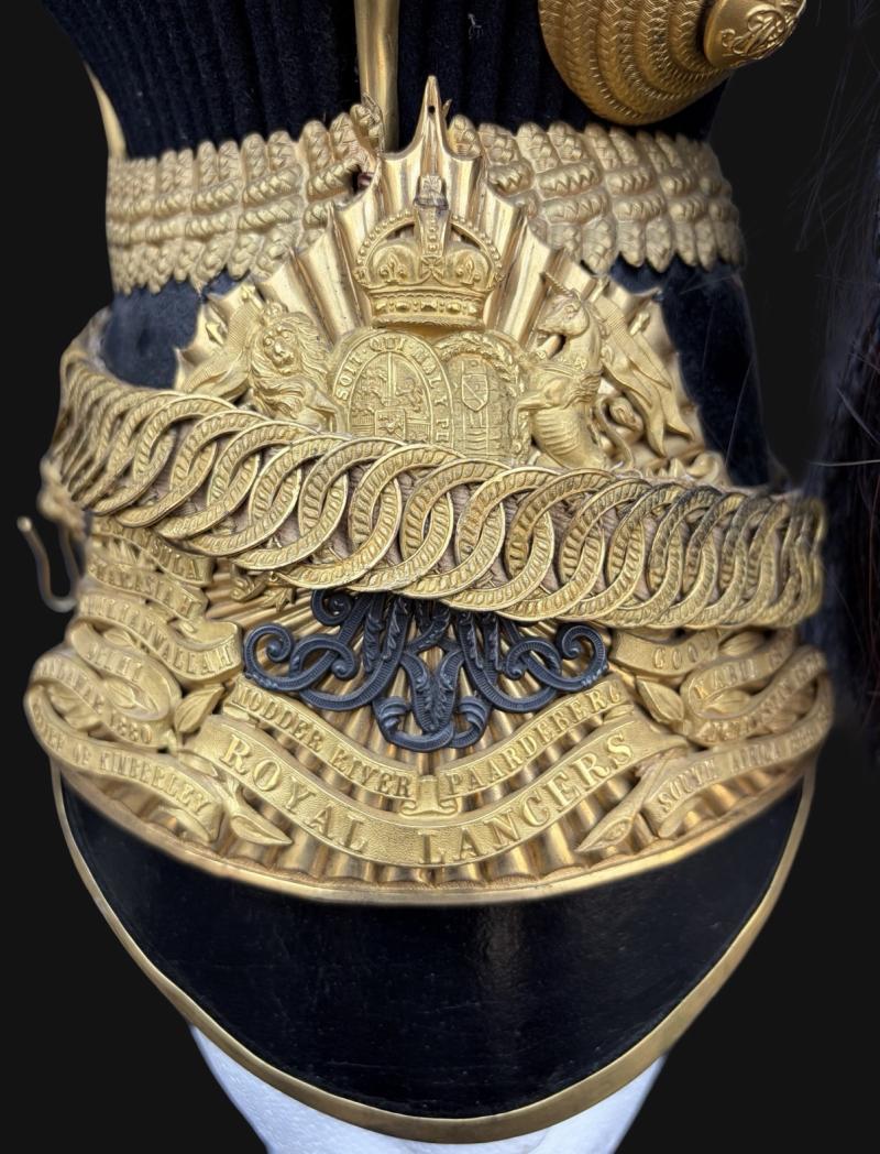 Edwardian Post 1902 Royal Lancer Officers Czapka Helmet