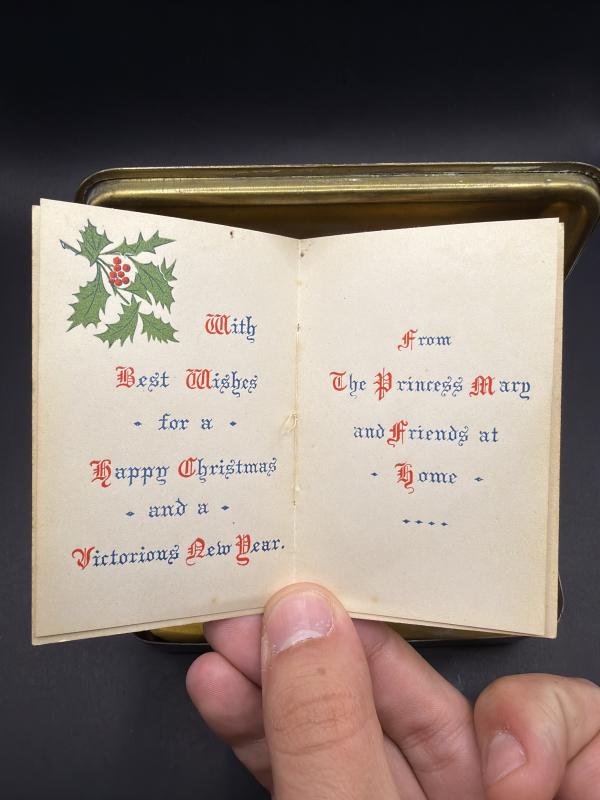 WW1 1914 Princess Mary Tobacco Gift Tin & Card