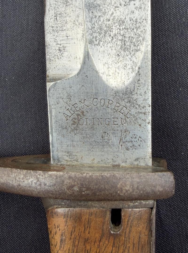 WW1 M1898/05 German Butcher Bayonet 1916 Dated Alex Coppel