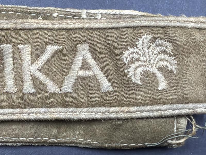 German Afrikakorps Cuff Title With Citation Unteroffizier Karl Weiss Inf.Regt.155