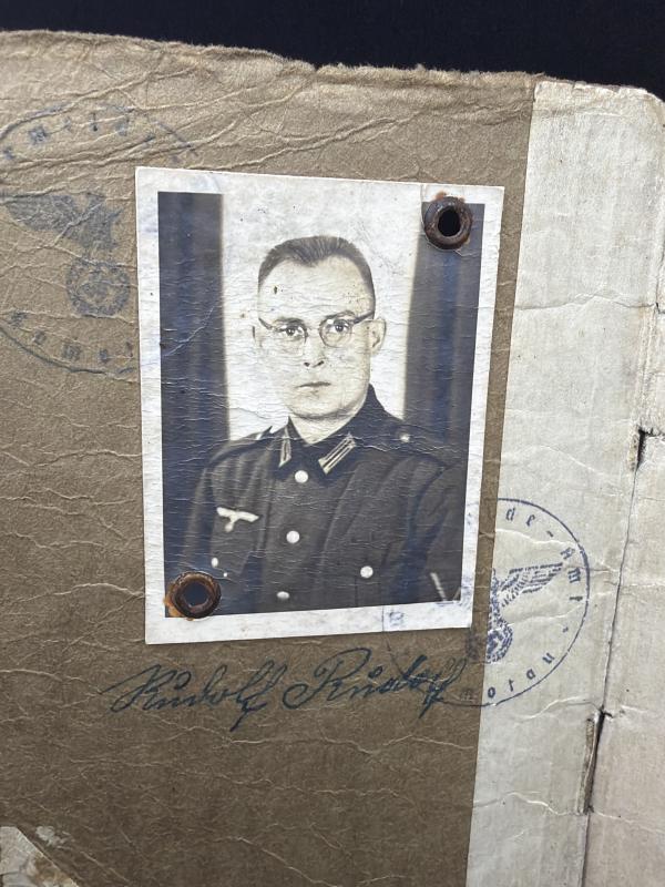 German Army Soldbuch Obergefreiter Rudolf Rudolf Pioneer Unit Kurland Title Recipient