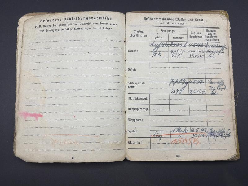 German Army Soldbuch Obergefreiter Rudolf Rudolf Pioneer Unit Kurland Title Recipient
