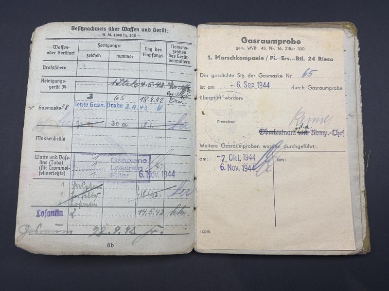 German Army Soldbuch Obergefreiter Rudolf Rudolf Pioneer Unit Kurland Title Recipient