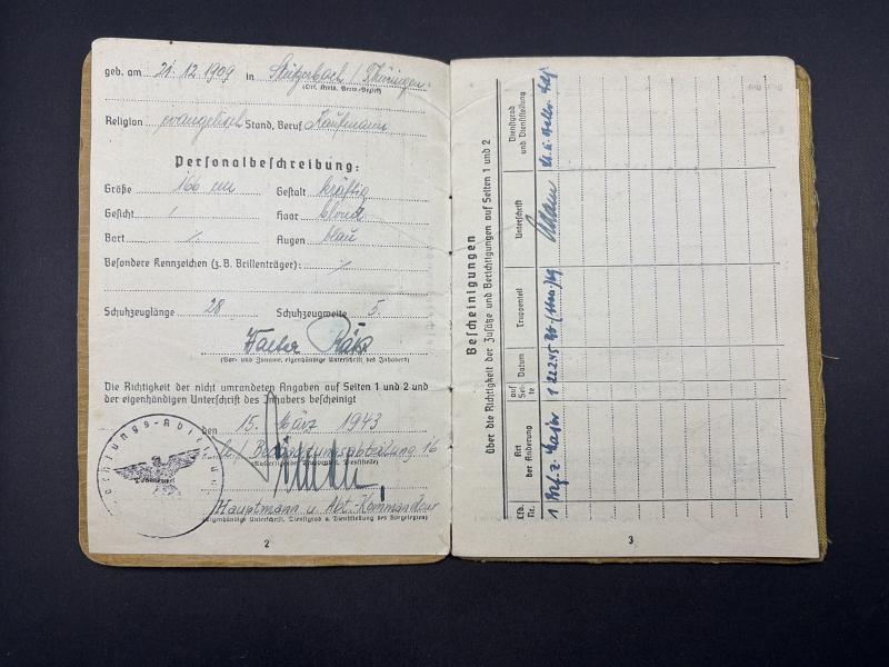 German Army Soldbuch Major Walter Bätz Beob.Abt.16 & 69 South Russia Many Awards