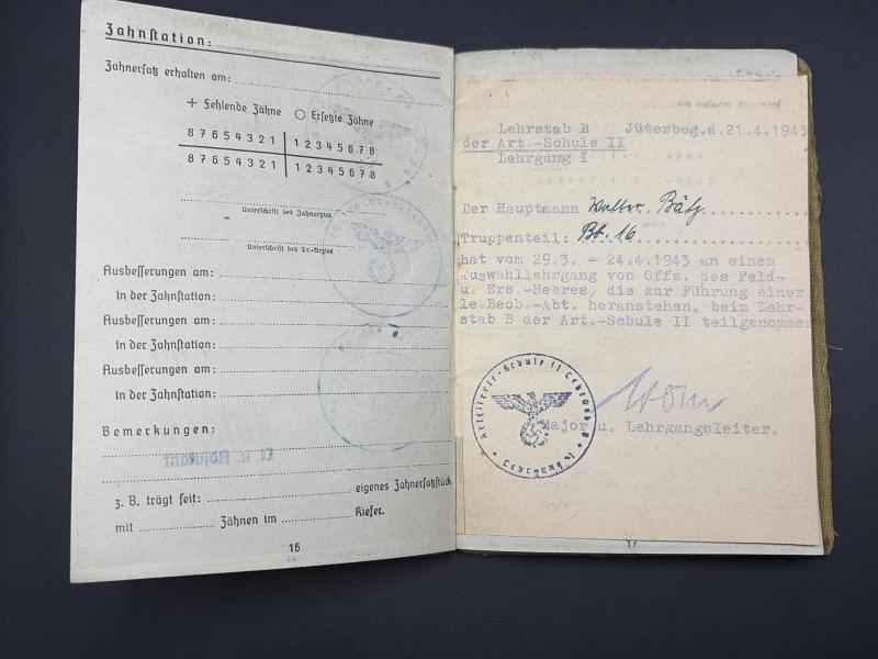 German Army Soldbuch Major Walter Bätz Beob.Abt.16 & 69 South Russia Many Awards
