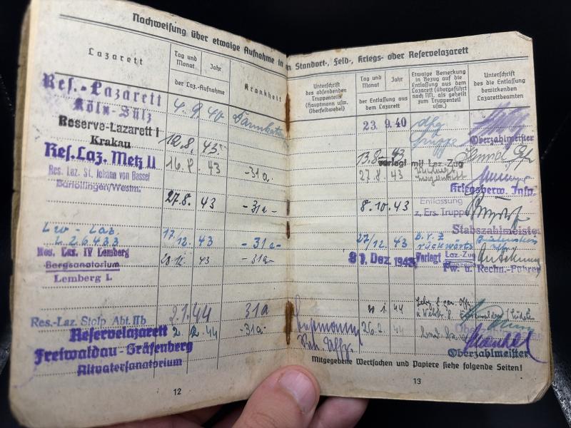 German Army Soldbuch Oberleutnant Wilhelm Röttger 254ID Dunkirk & Russia Captured POW