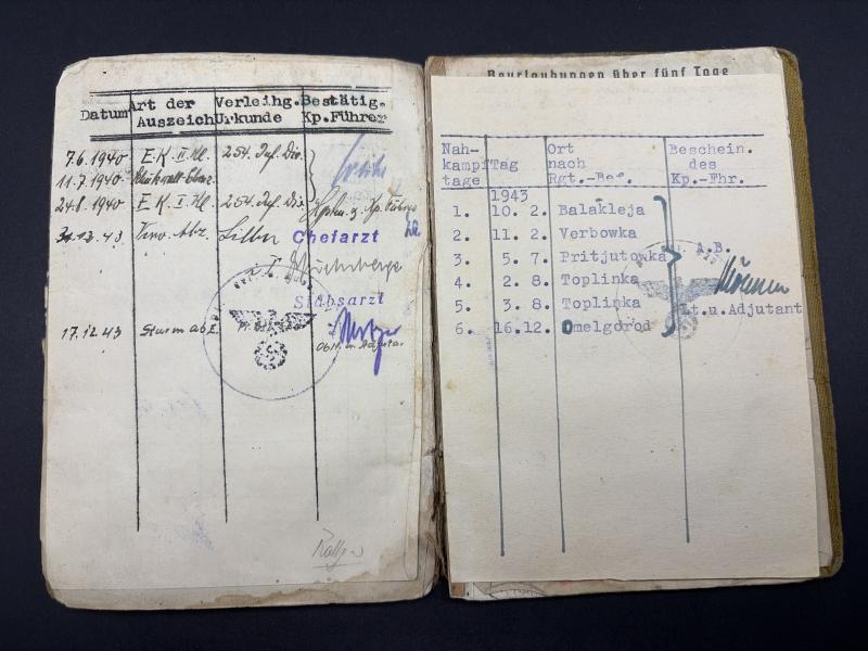 German Army Soldbuch Oberleutnant Wilhelm Röttger 254ID Dunkirk & Russia Captured POW