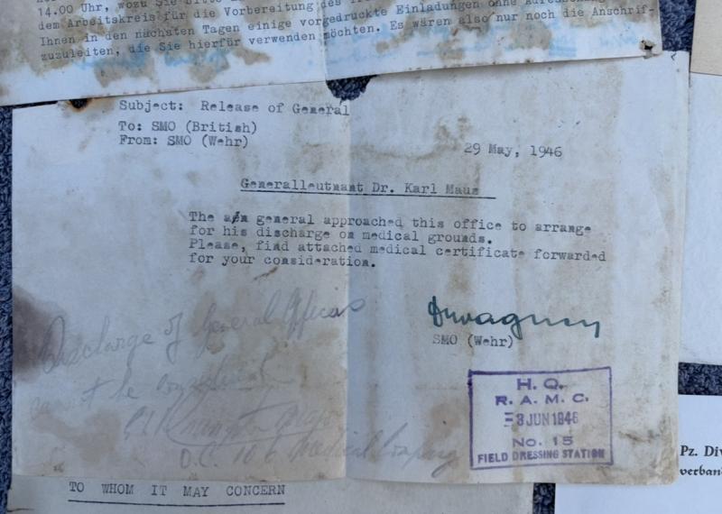 Assorted Wartime & Post War Paperwork Owned By General Karl Mauss (KC With Oak Leaves, Swords & Diamonds)