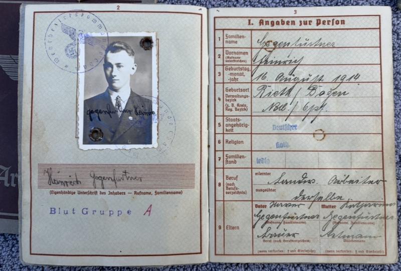 Large Grouping Two Brothers NSDAP Member & Monte Cassino Interest Both KIA Heinrich & Max Gegenfurtner