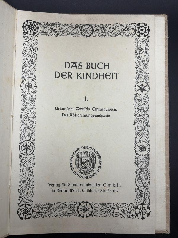 Third Reich Das Buch Der Kindheit - Child Record Book