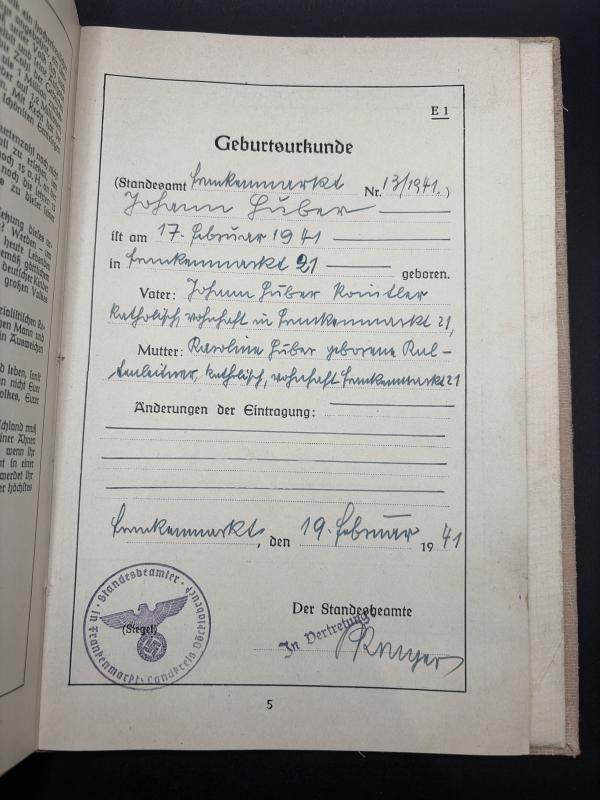 Third Reich Das Buch Der Kindheit - Child Record Book