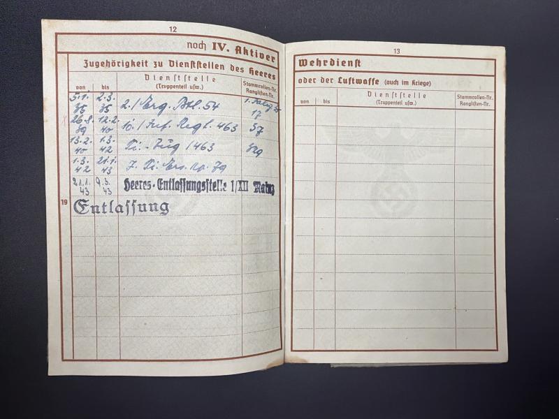 German Army Wehrpass Unteroffizier Johannes Dörner (263 ID/ 4th Panzer Division)
