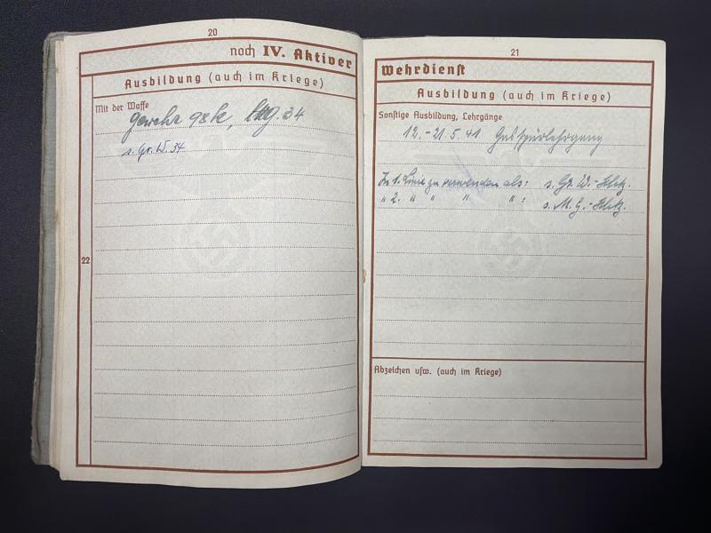 German Army Wehrpass Obergefreiter Franz Reither (57 Infantry Division)