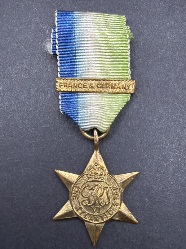 WW2 Miniature Atlantic Star With France & Germany Clasp