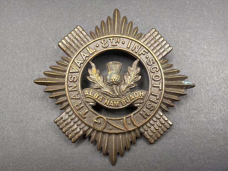 WW2 South African 8th Infantry Transvaal Scottish Regiment Bonnet Badge