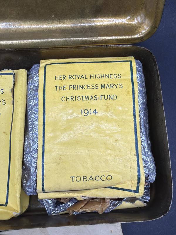 1914 Princess Mary Gift Tin With Tobbaco & Card Charles Frost ASC