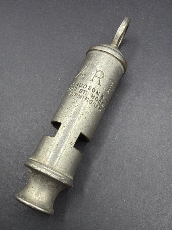 WW2 British Air Raid Precautions Nickel Plated Whistle