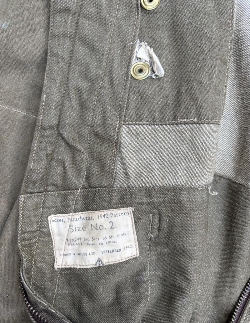 Jacket, Parachutist. 1942 Pattern Over Smock Dated 1942 Early Production
