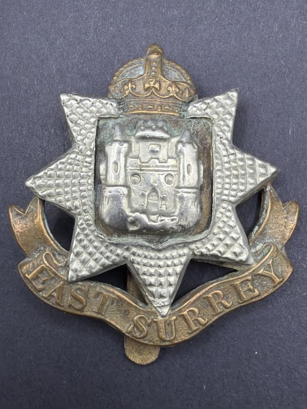 WW1 Bi Metal East Surrey Regiment Cap Badge