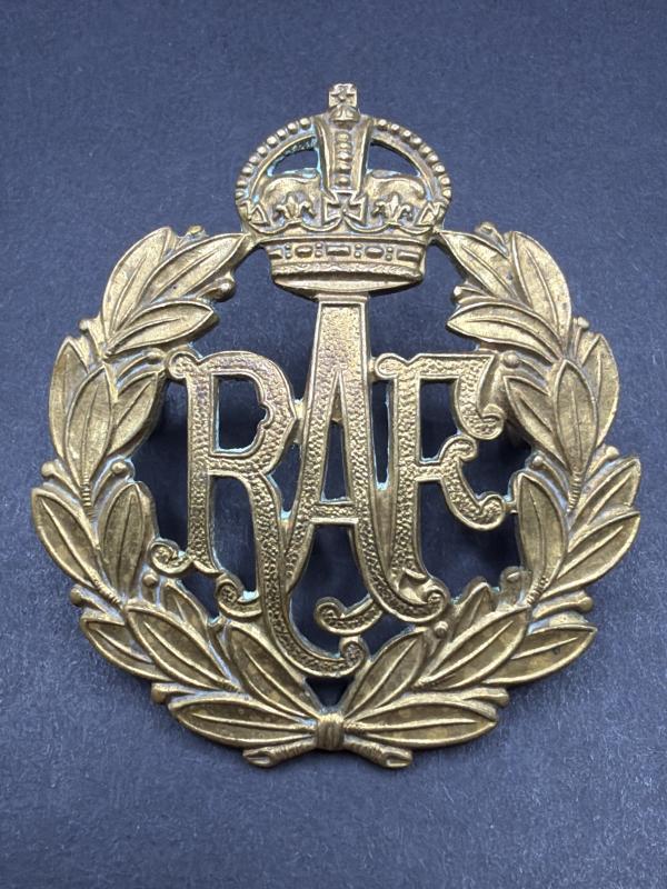 WW2 Royal Air Force Brass Cap Badge