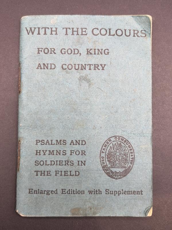 WW1 “With The Colours” Psalms & Hymns For Soldiers In The Field 1916 Print