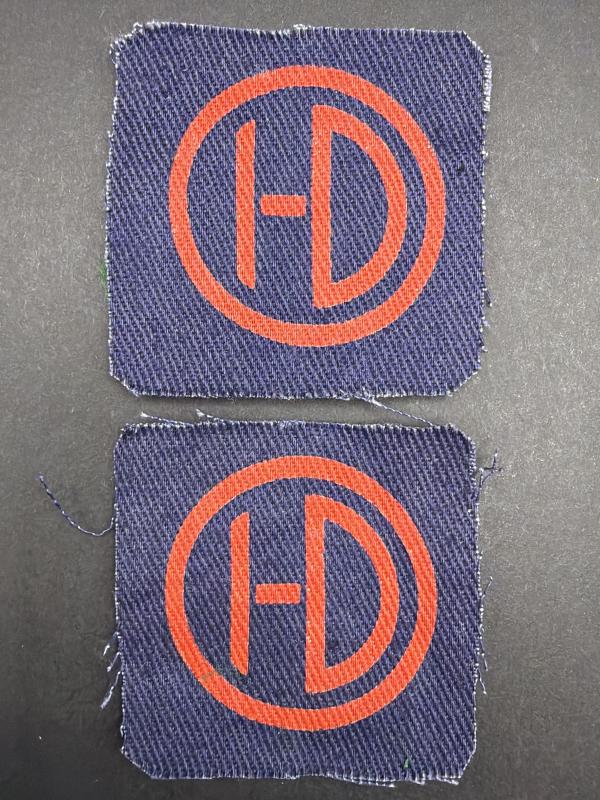 Pair of Printed WW2 51st Highland Infantry Division Formation Patches