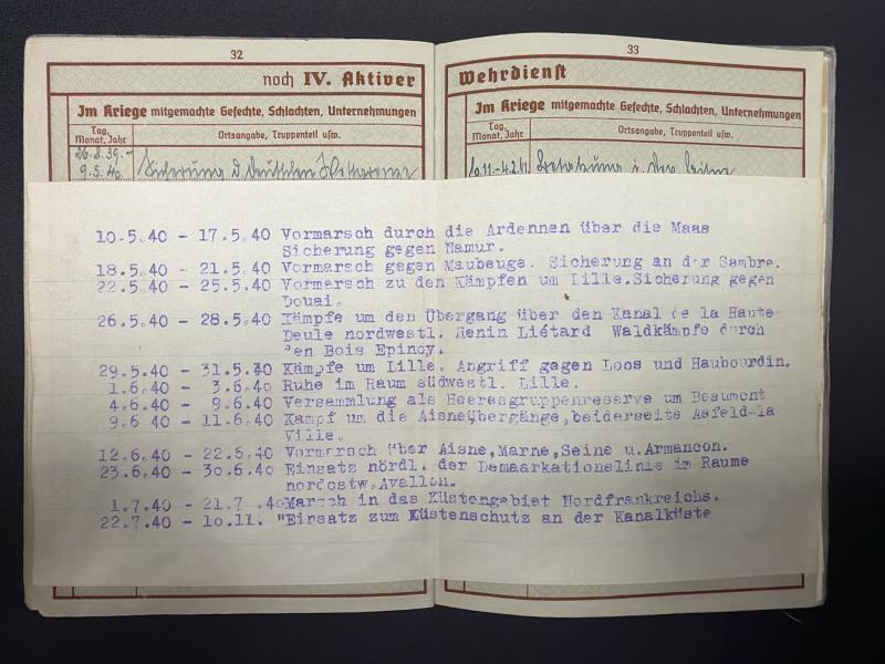 German Army Wehrpass Obergefreiter Karl Heist (21ID & 267ID) Artilleryman KIA August 1941