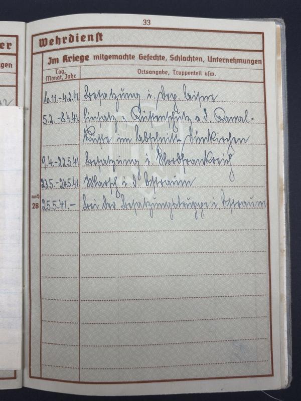 German Army Wehrpass Obergefreiter Karl Heist (21ID & 267ID) Artilleryman KIA August 1941
