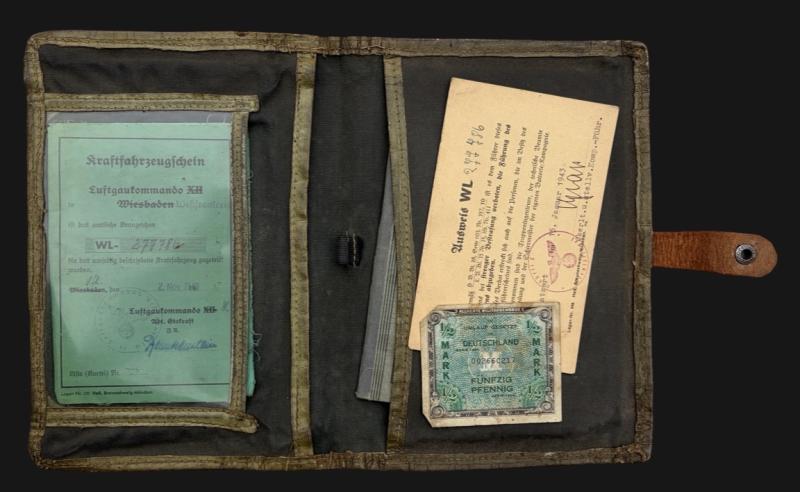 German Luftwaffe Wehrpass & Vehicle Documnets Unteroffizier Johann Poppov Battle of Britain & Italy Service