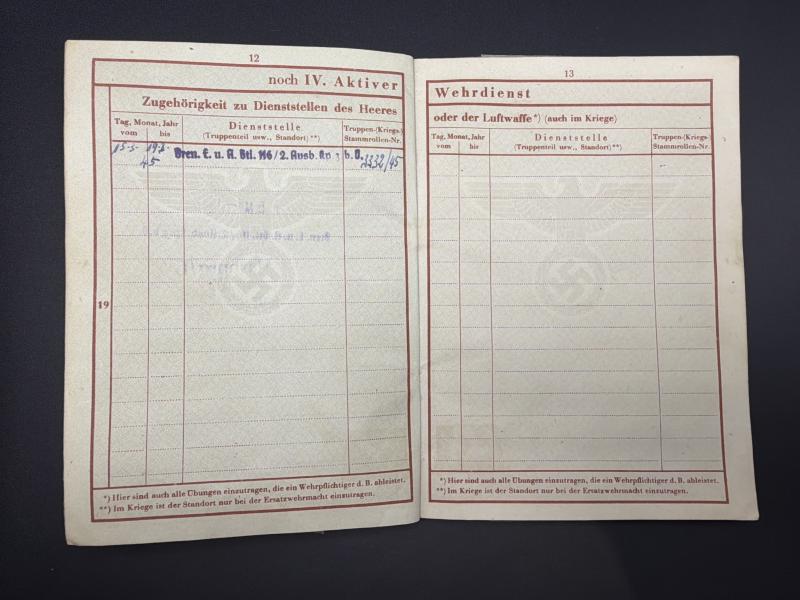 German Army Wehrpass Viktor Funkes RAD & Heer Musik Korps