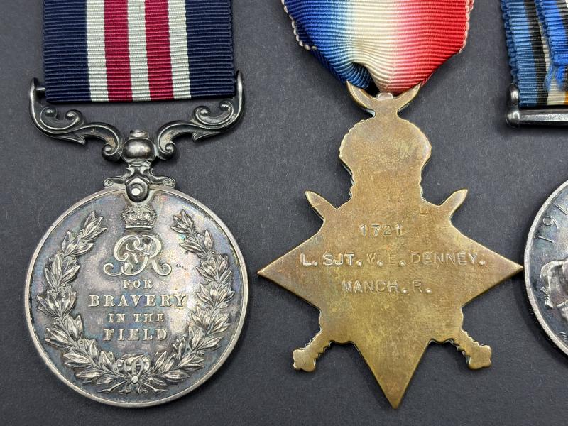 WW1 Military Medal Group 29223 SJT. -A.C.S. MJR. W.E.DENNEY 1.SOM.L.I & Manchester Regiment