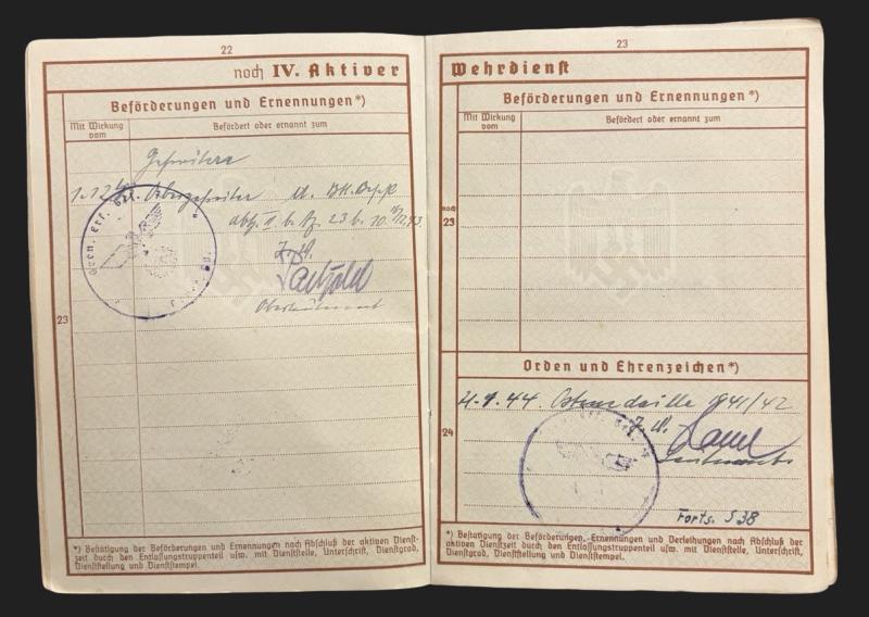 German Army Wehrpass Obergefreiter Paul Halzig 252 Infantry Division