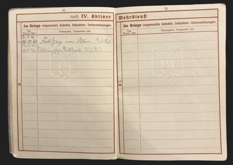 German Army Wehrpass Obergefreiter Paul Halzig 252 Infantry Division