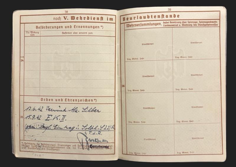 German Army Wehrpass Obergefreiter Paul Halzig 252 Infantry Division