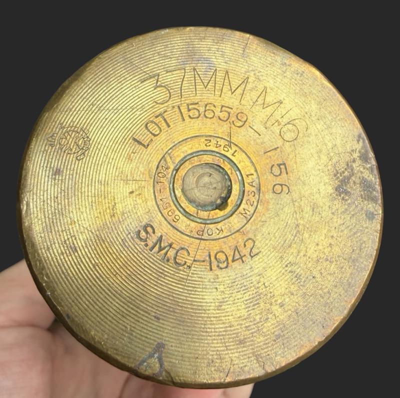 WW2 US Army 37mm Armoured Vehicle Training Projectile Dated 1942