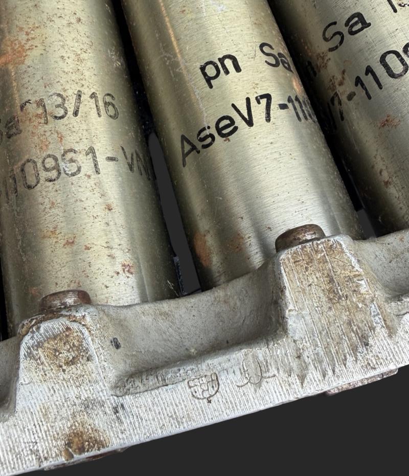 Four Empty KAM44 Shells & Charger Finnish 40mm Cannon German Made
