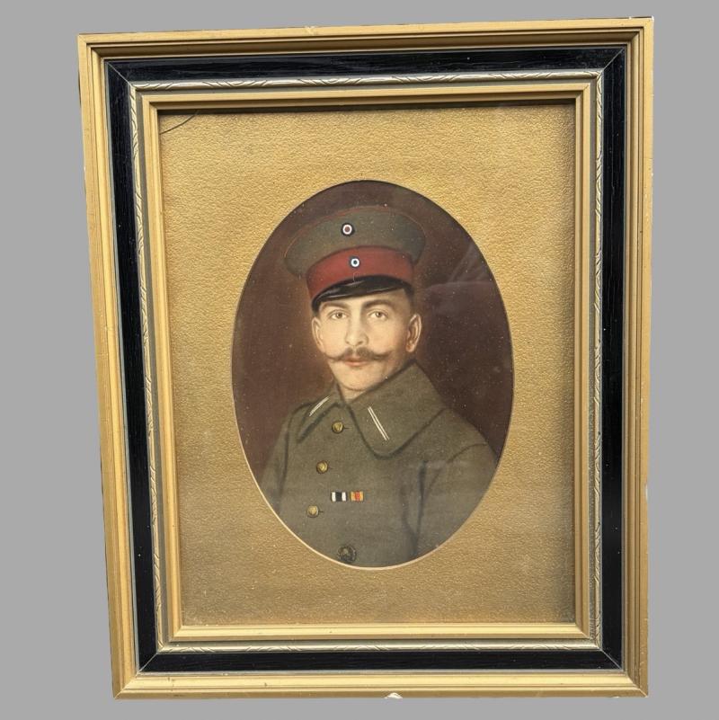 Grand Duchy of Baden Framed Colour Painting Of A German Soldier
