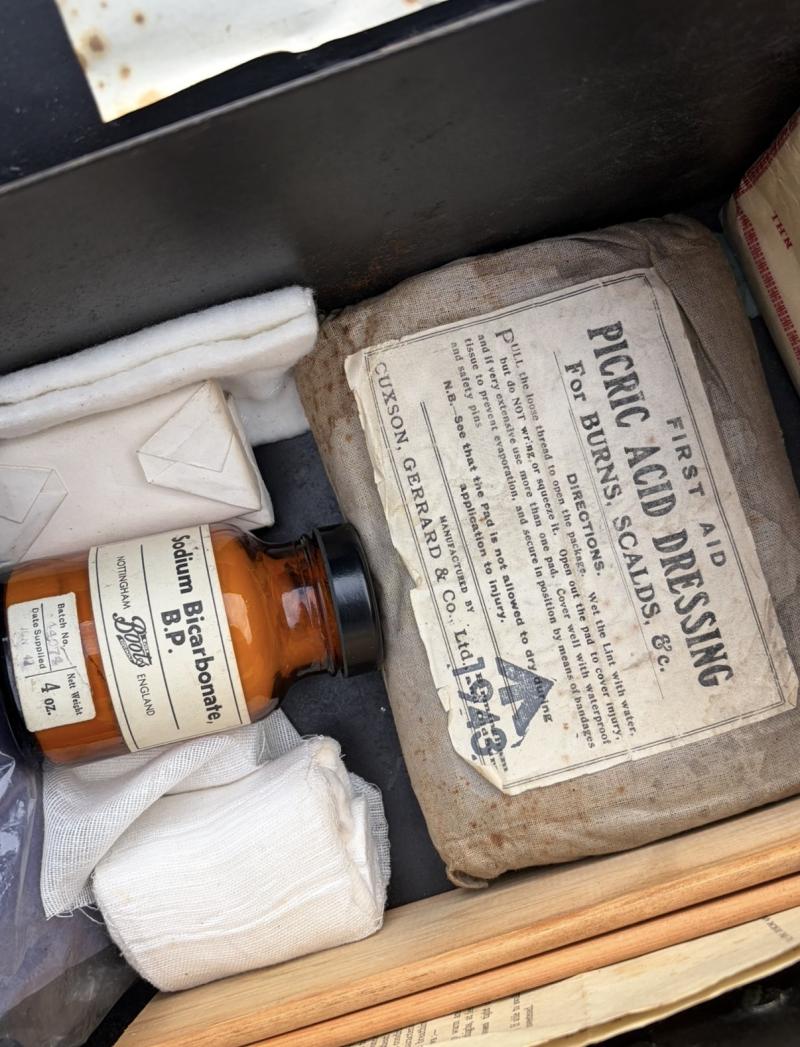 British Emergency Fire Brigade First Aid Chest 1941 Dated