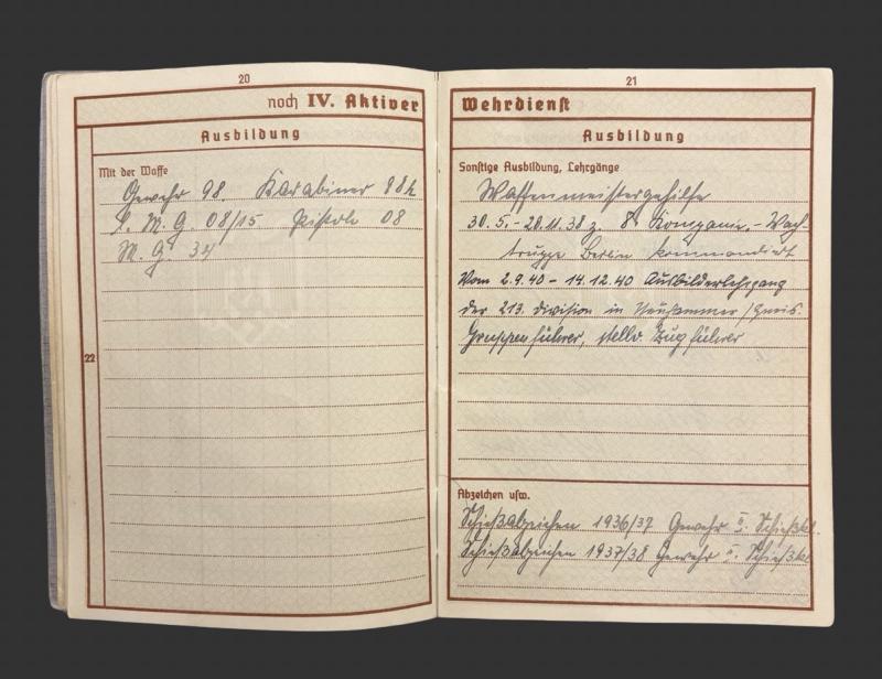 German Army Wehrpass Unteroffizier Werner Karl Lindermann KIA Orel Russia- Seige of Warsaw