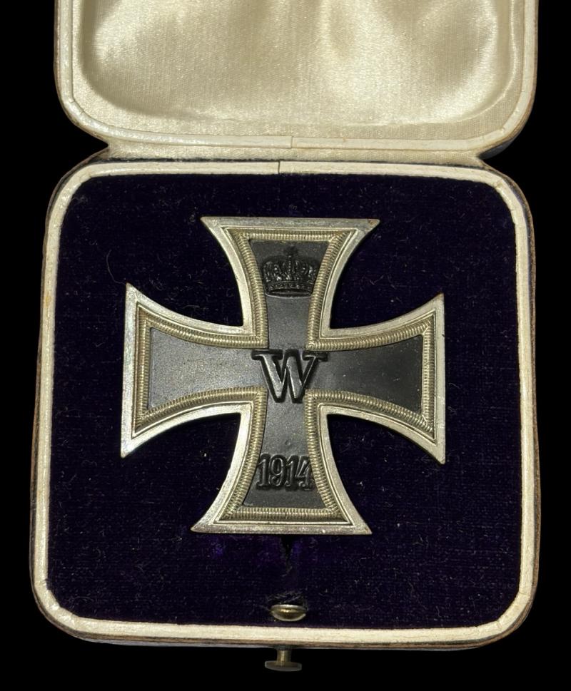 WW1 Private Purchase Schinkel Convex Iron Cross First Class With Box & Card Box