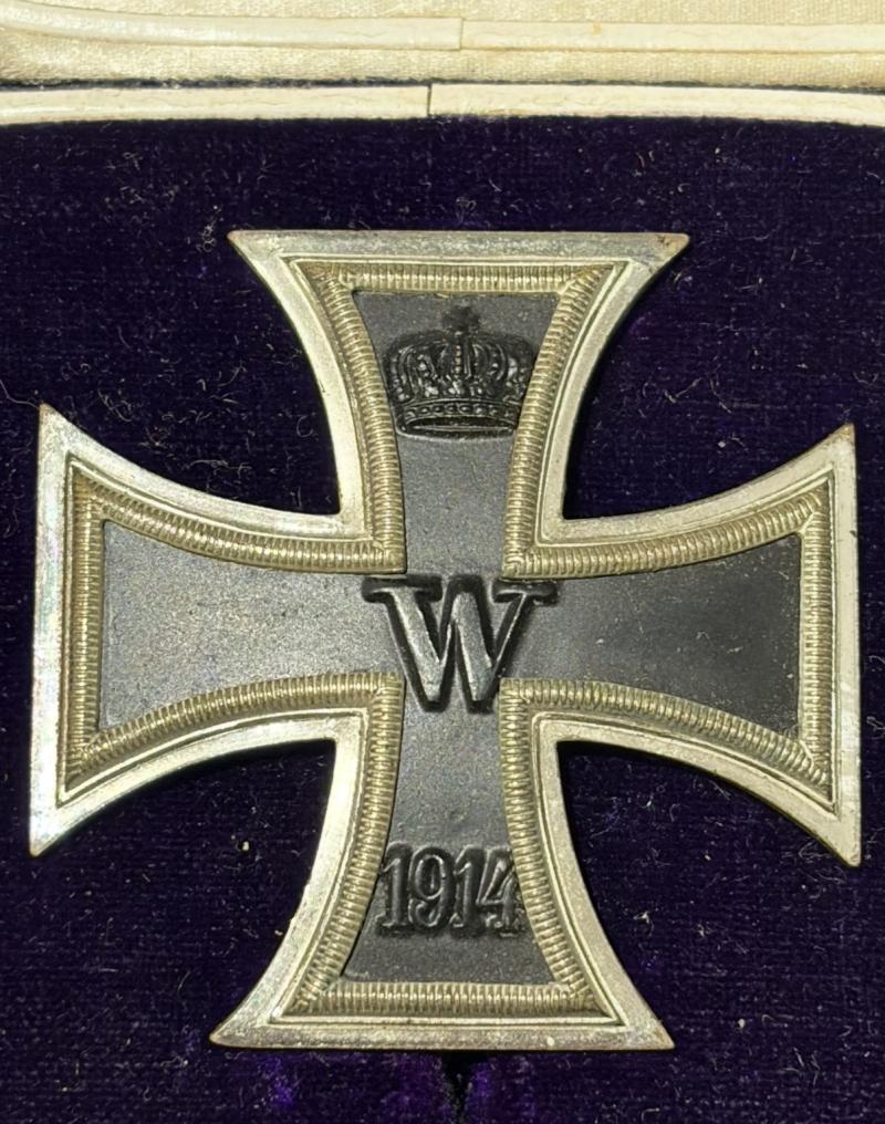 WW1 Private Purchase Schinkel Convex Iron Cross First Class With Box & Card Box